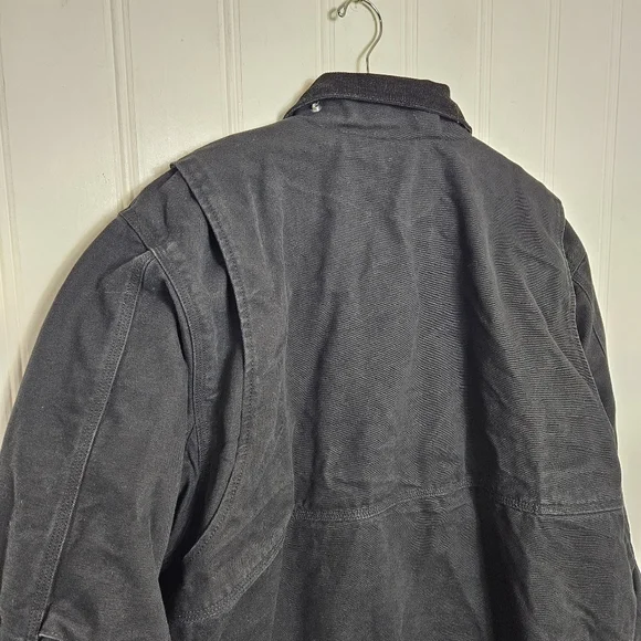 Carhartt Full Swing Fleece‑Lined Washed Black Workwear Jacket 2XL Tall Rugged - Picture 9 of 16